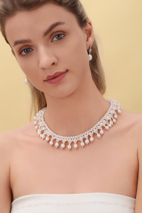 Vintage Triple-Layer Handcrafted Pearl Necklace - House Of Pearls